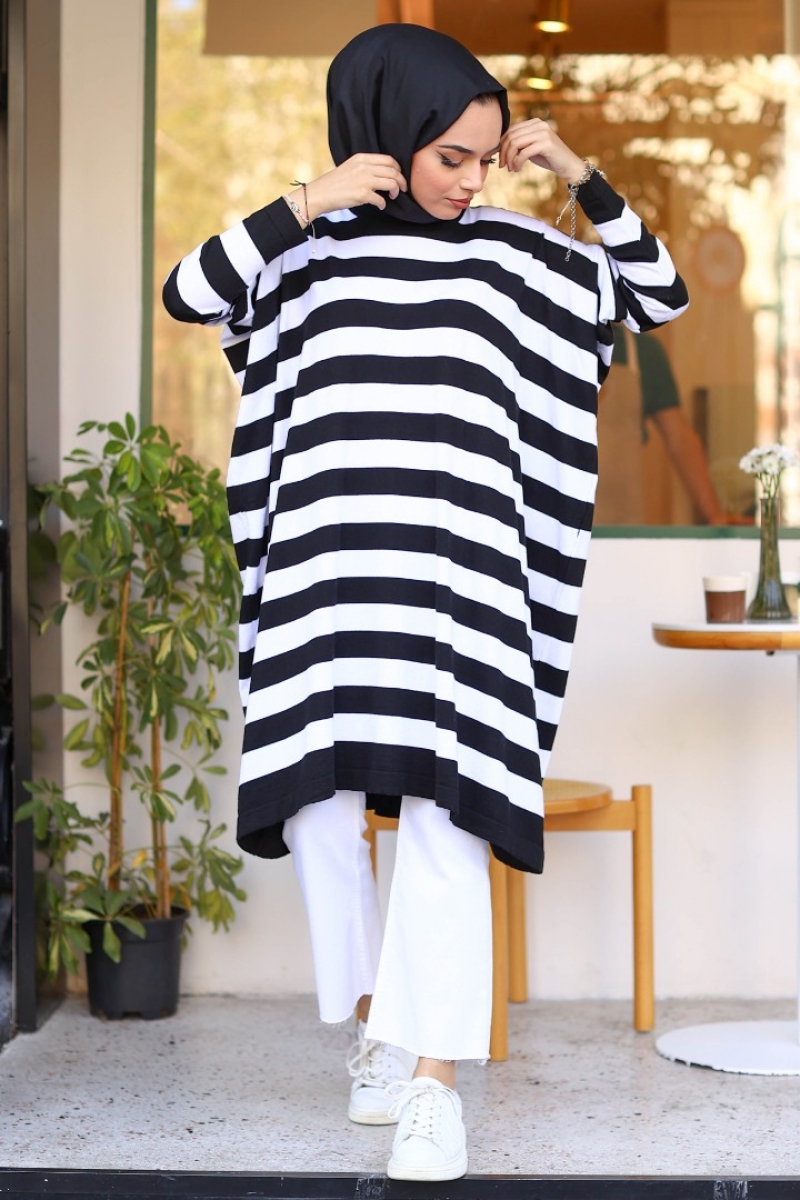 Boyode Siyah Panço Tunik