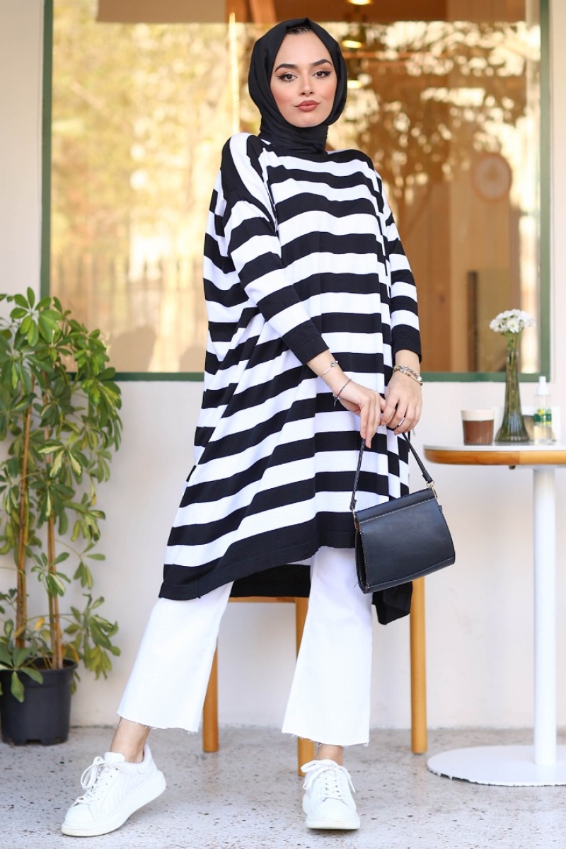 Boyode Siyah Panço Tunik