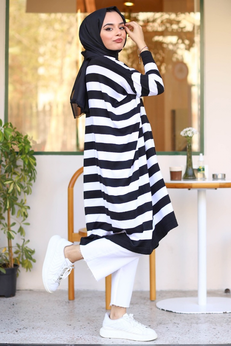 Boyode Siyah Panço Tunik