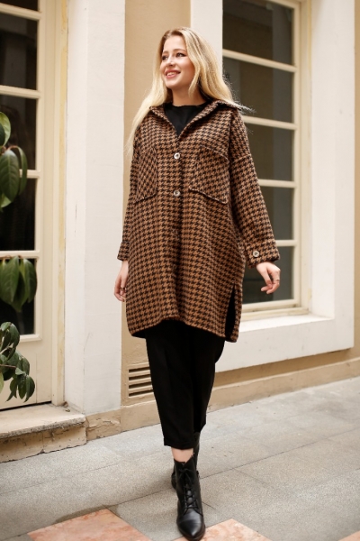 Brandi Taba Kaz Ayağı Ceket Gömlek