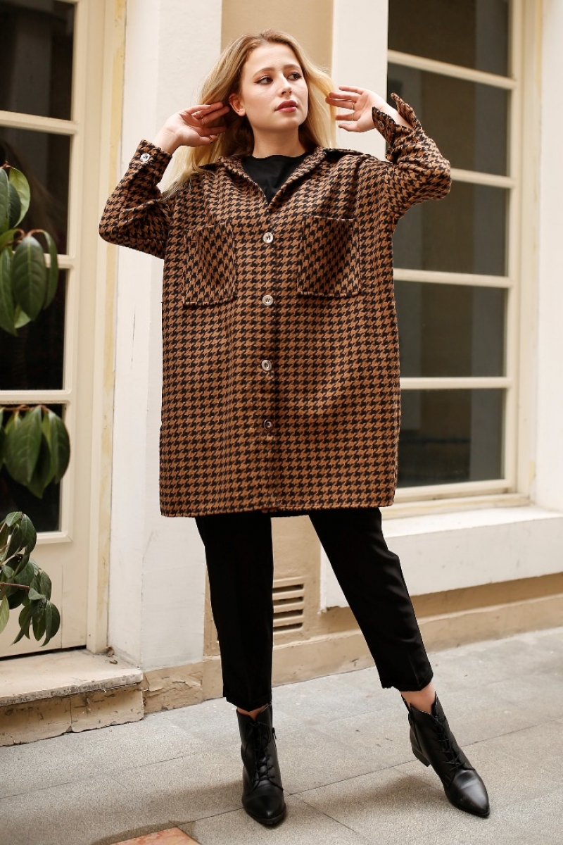 Brandi Taba Kaz Ayağı Ceket Gömlek