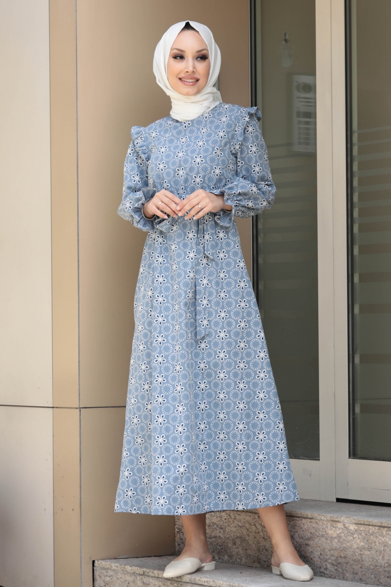 Calve İndigo Elbise