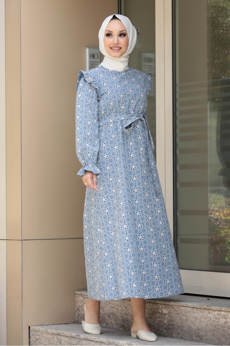 Calve İndigo Elbise