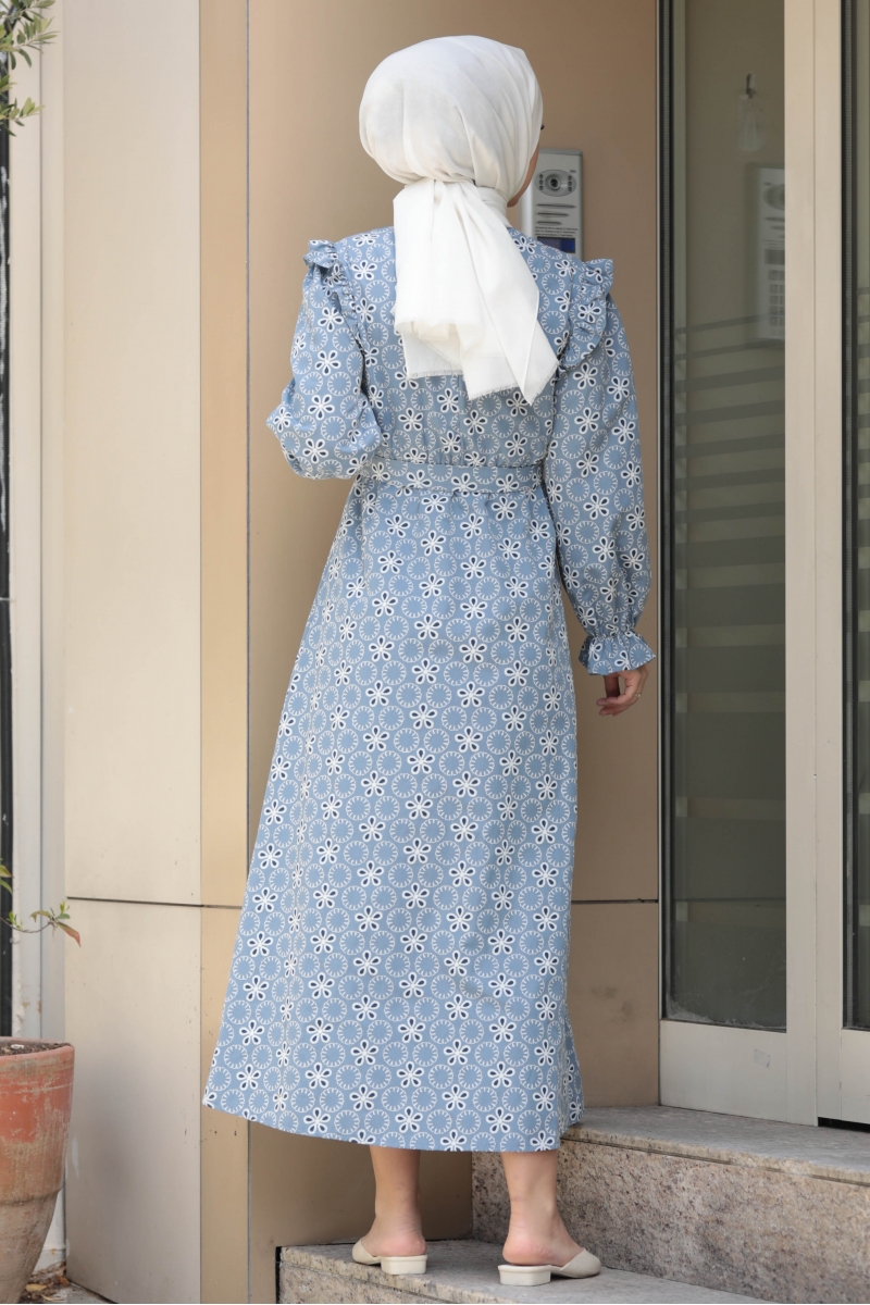 Calve İndigo Elbise