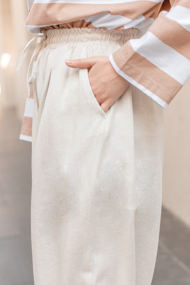 Carina Ekru Pantolon