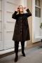 Carmel Siyah Kadife Trençkot