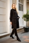 Carmel Siyah Kadife Trençkot