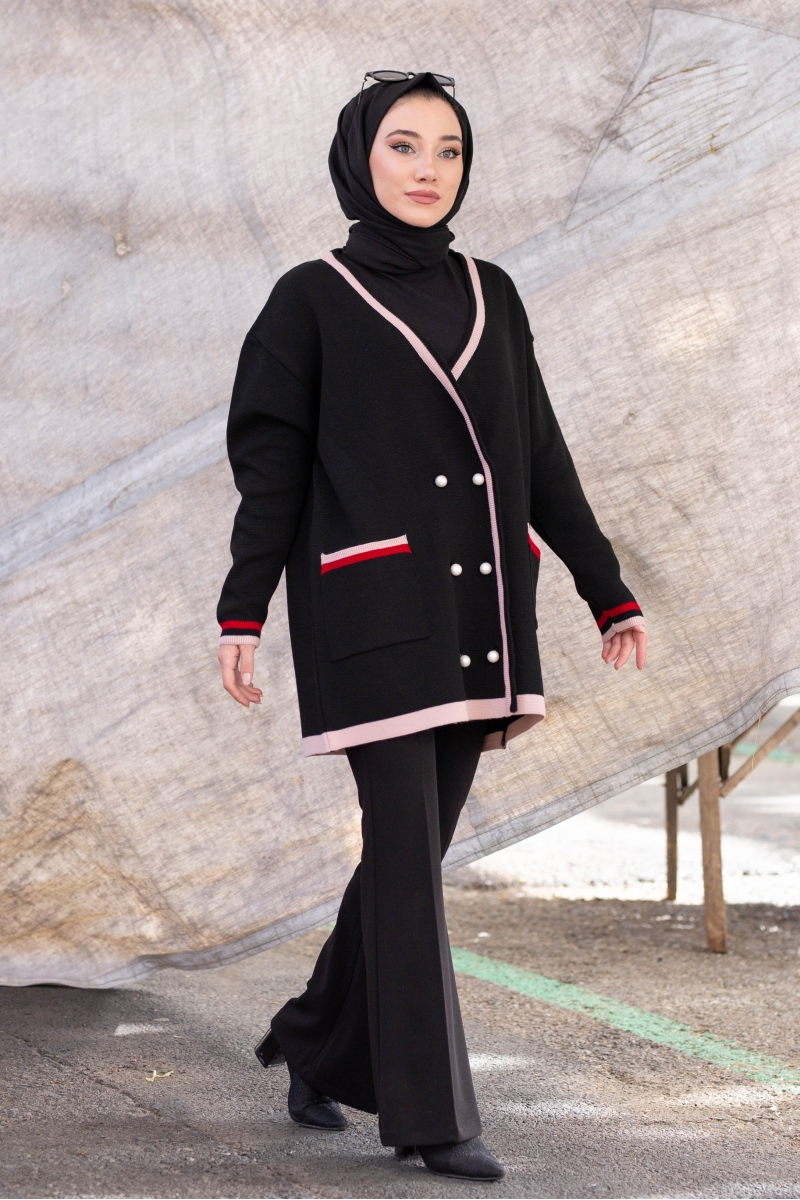 Carol Siyah Triko Hırka