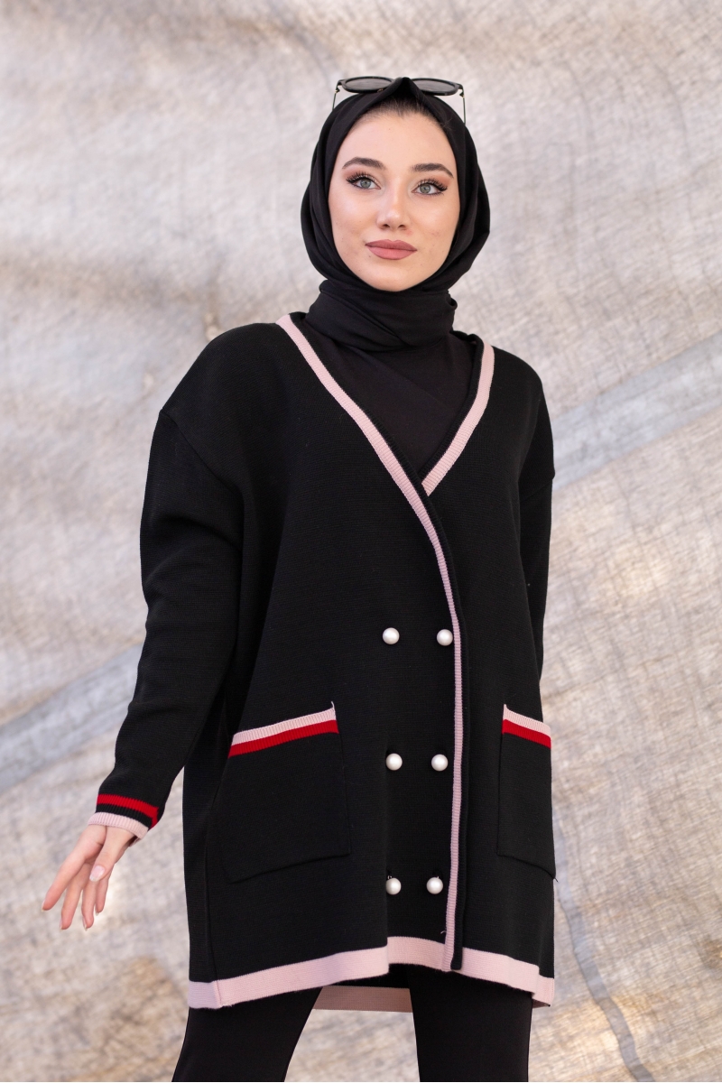 Carol Siyah Triko Hırka