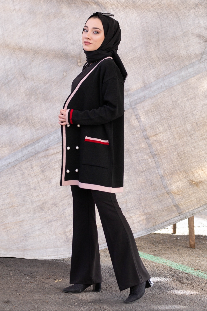 Carol Siyah Triko Hırka