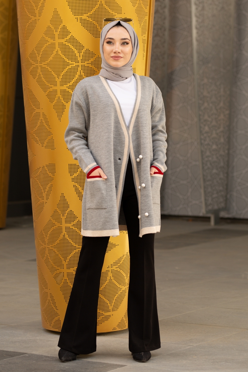 Carol Gri Triko Hırka