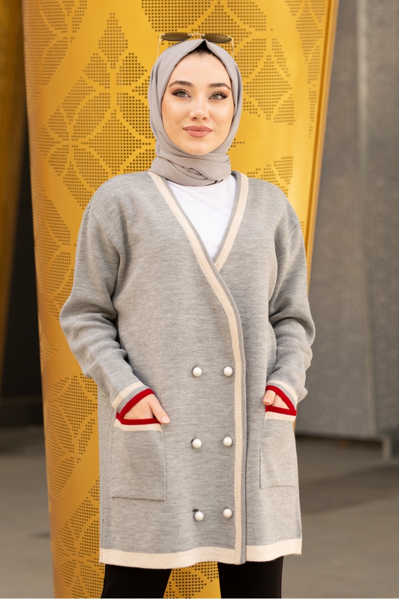 Carol Gri Triko Hırka