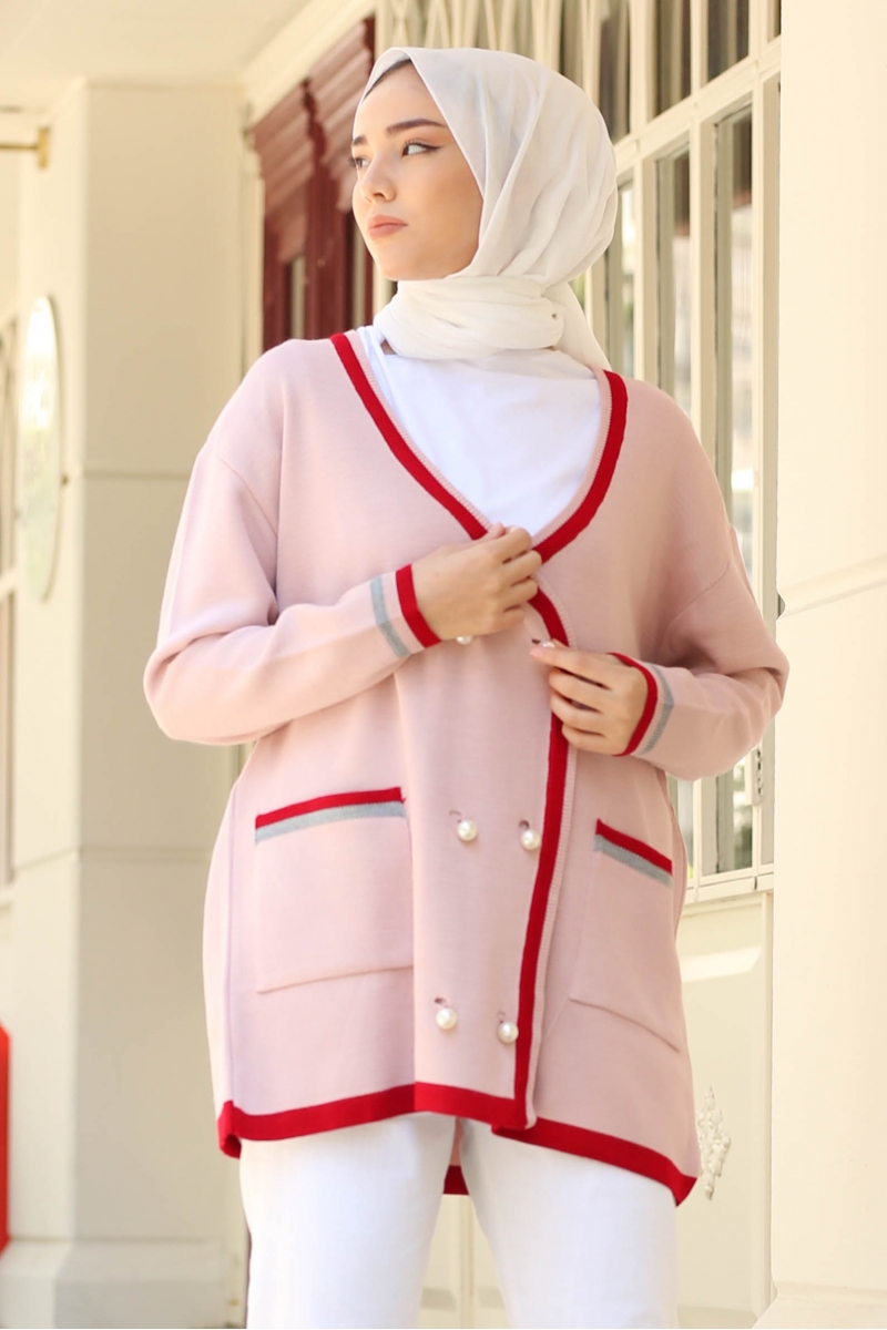 Carol Pudra Triko Hırka