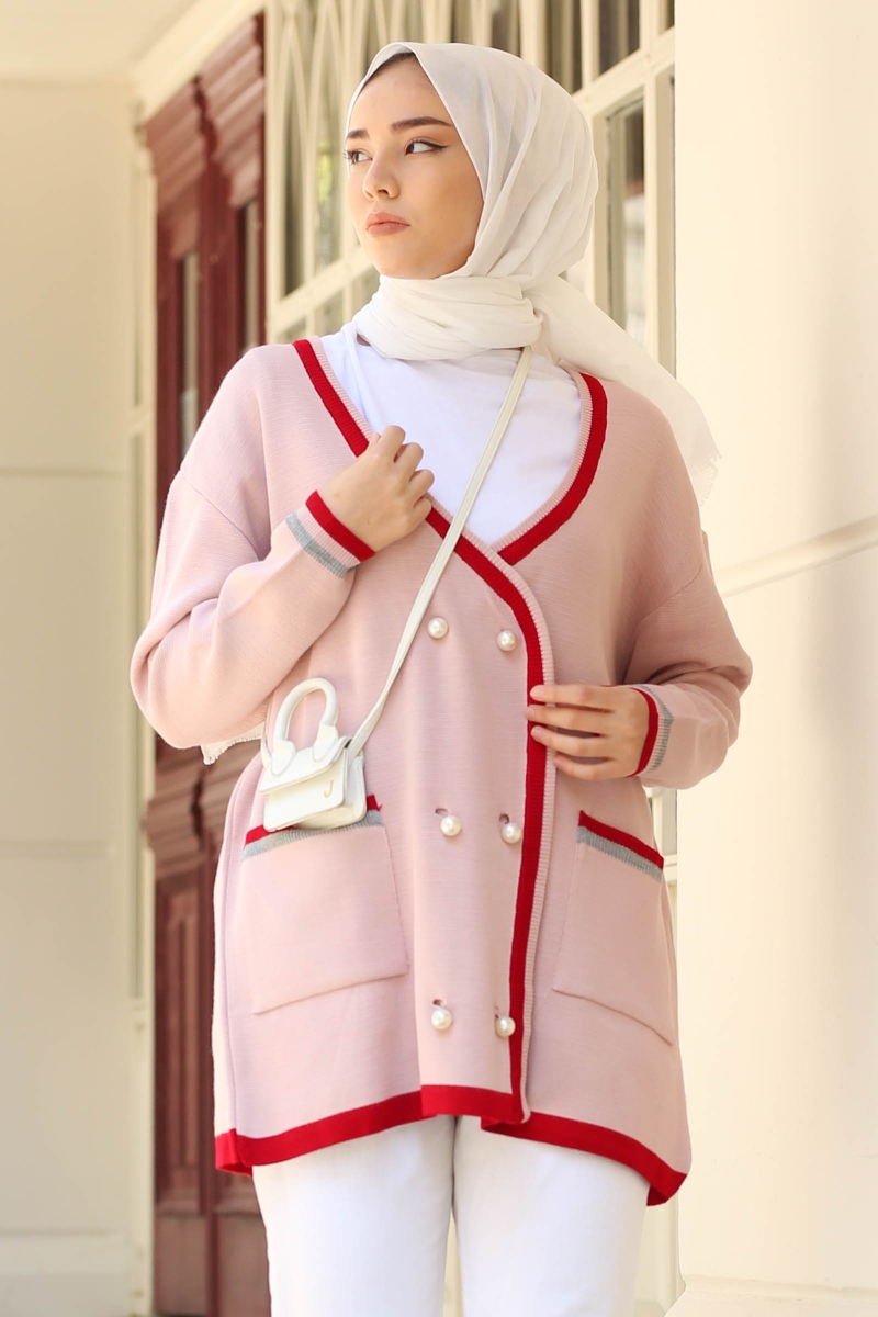 Carol Pudra Triko Hırka