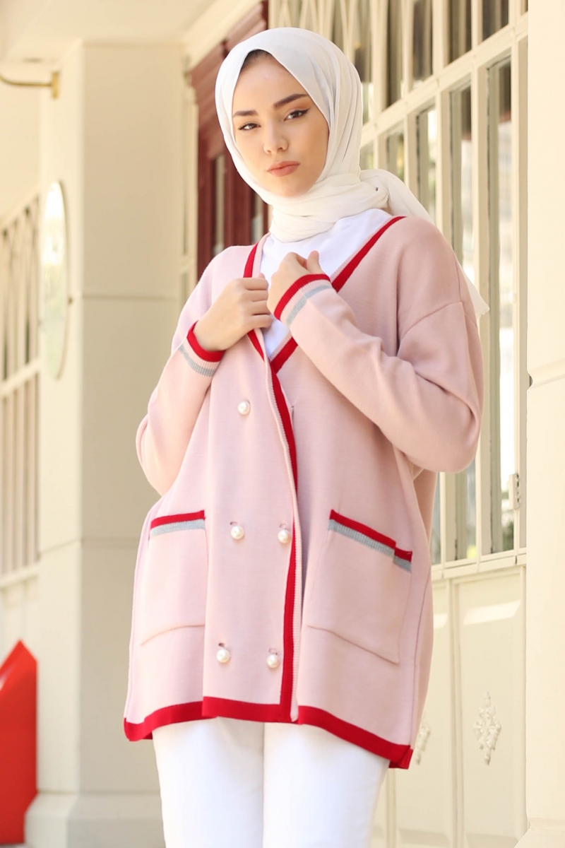 Carol Pudra Triko Hırka