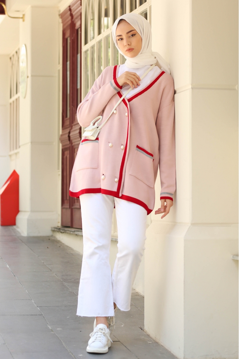 Carol Pudra Triko Hırka