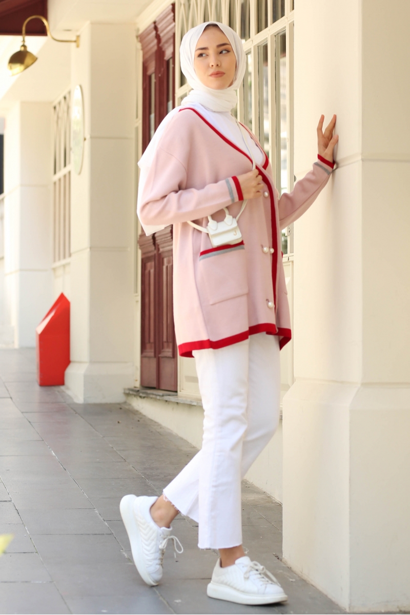 Carol Pudra Triko Hırka