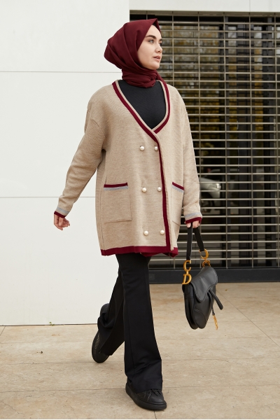 Carol Bej Triko Hırka