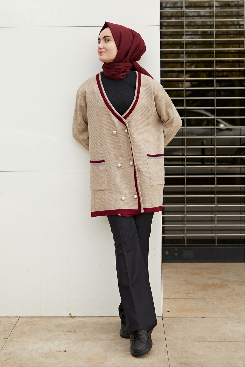 Carol Bej Triko Hırka