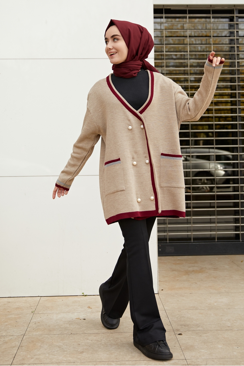 Carol Bej Triko Hırka