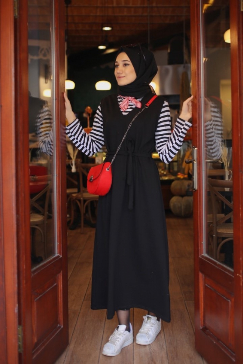 Casya Siyah Jile Tunik Kombin