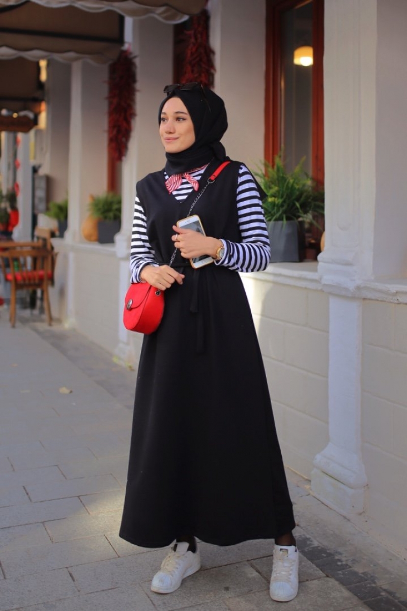 Casya Siyah Jile Tunik Kombin