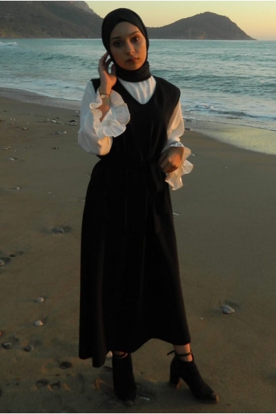 Casya Siyah Jile Gömlek Kombin