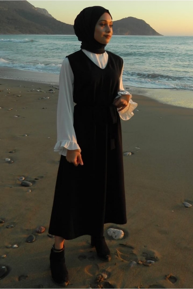 Casya Siyah Jile Gömlek Kombin