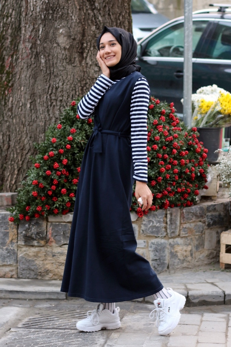 Casya Lacivert Jile Tunik Kombin