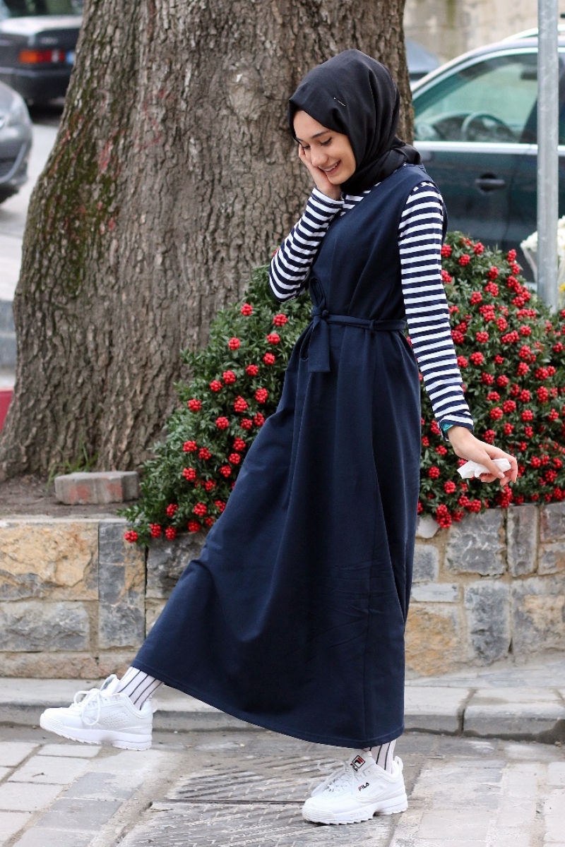 Casya Lacivert Jile Tunik Kombin