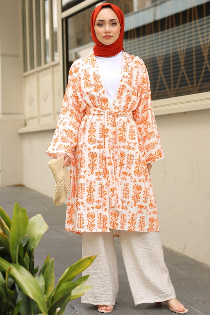 Cedric Turuncu Kimono