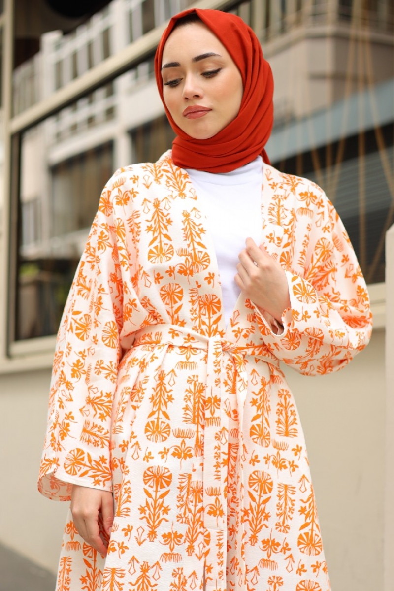 Cedric Turuncu Kimono