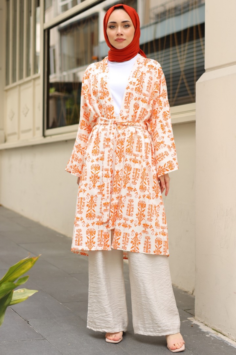 Cedric Turuncu Kimono