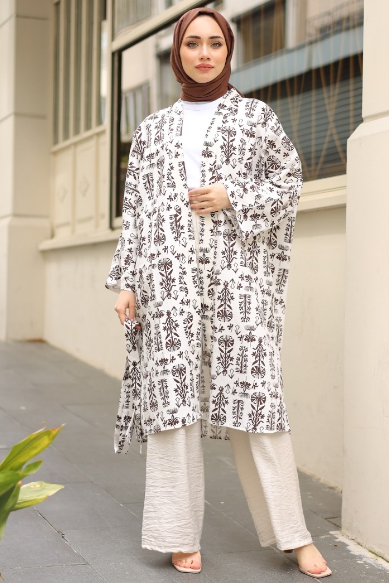 Cedric Kahverengi Kimono