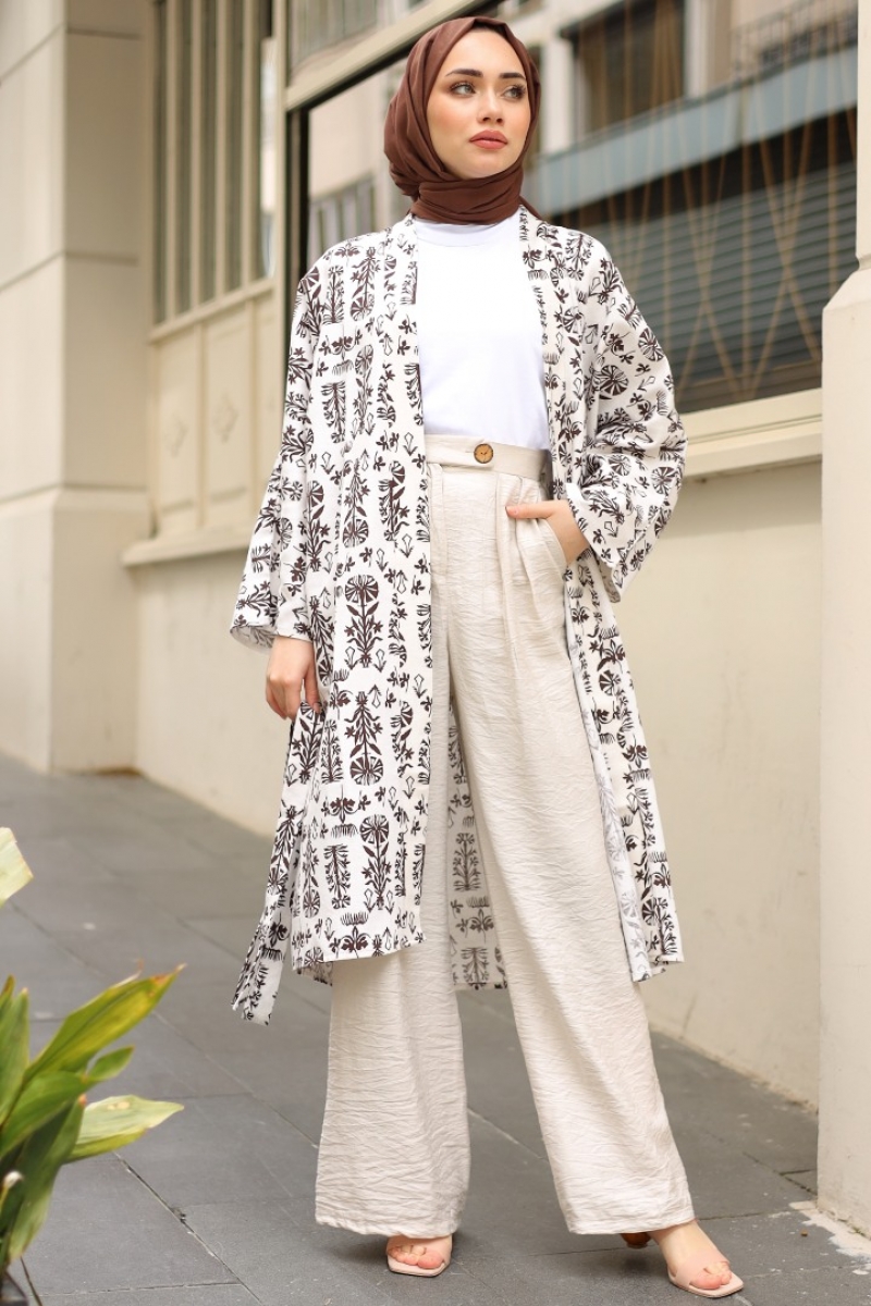 Cedric Kahverengi Kimono