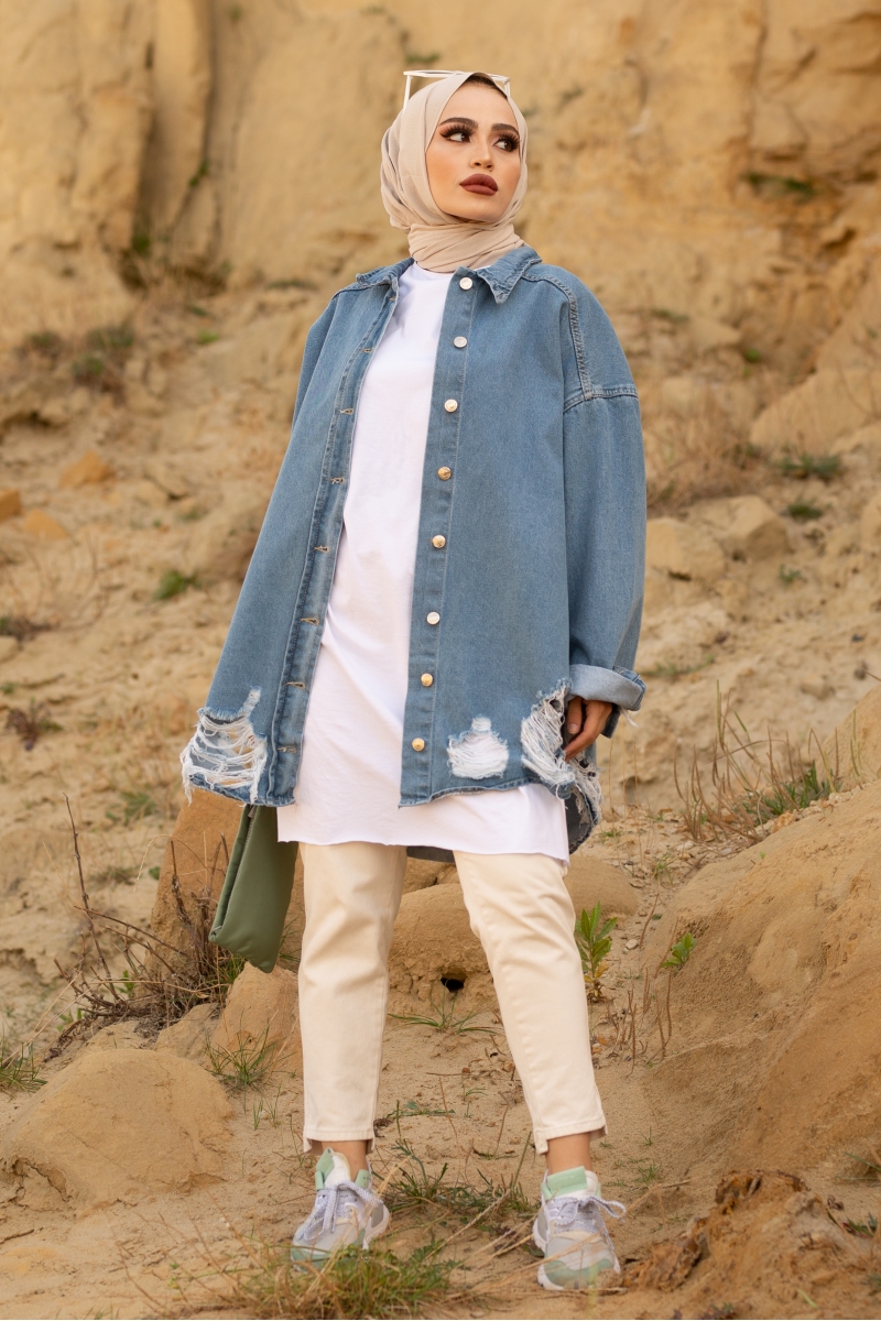 Cherry Mavi Kot Ceket