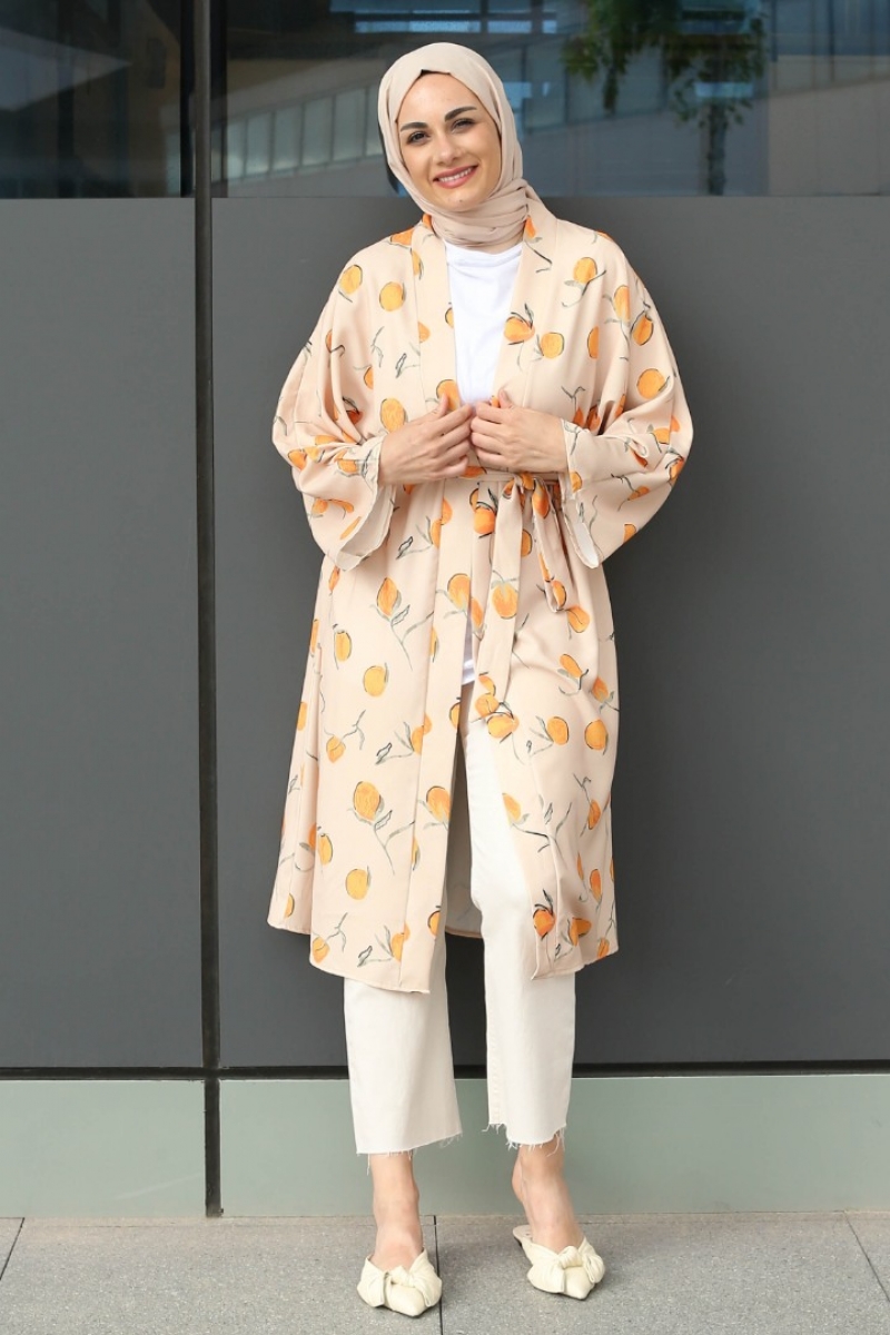 Citrus Bej Kimono