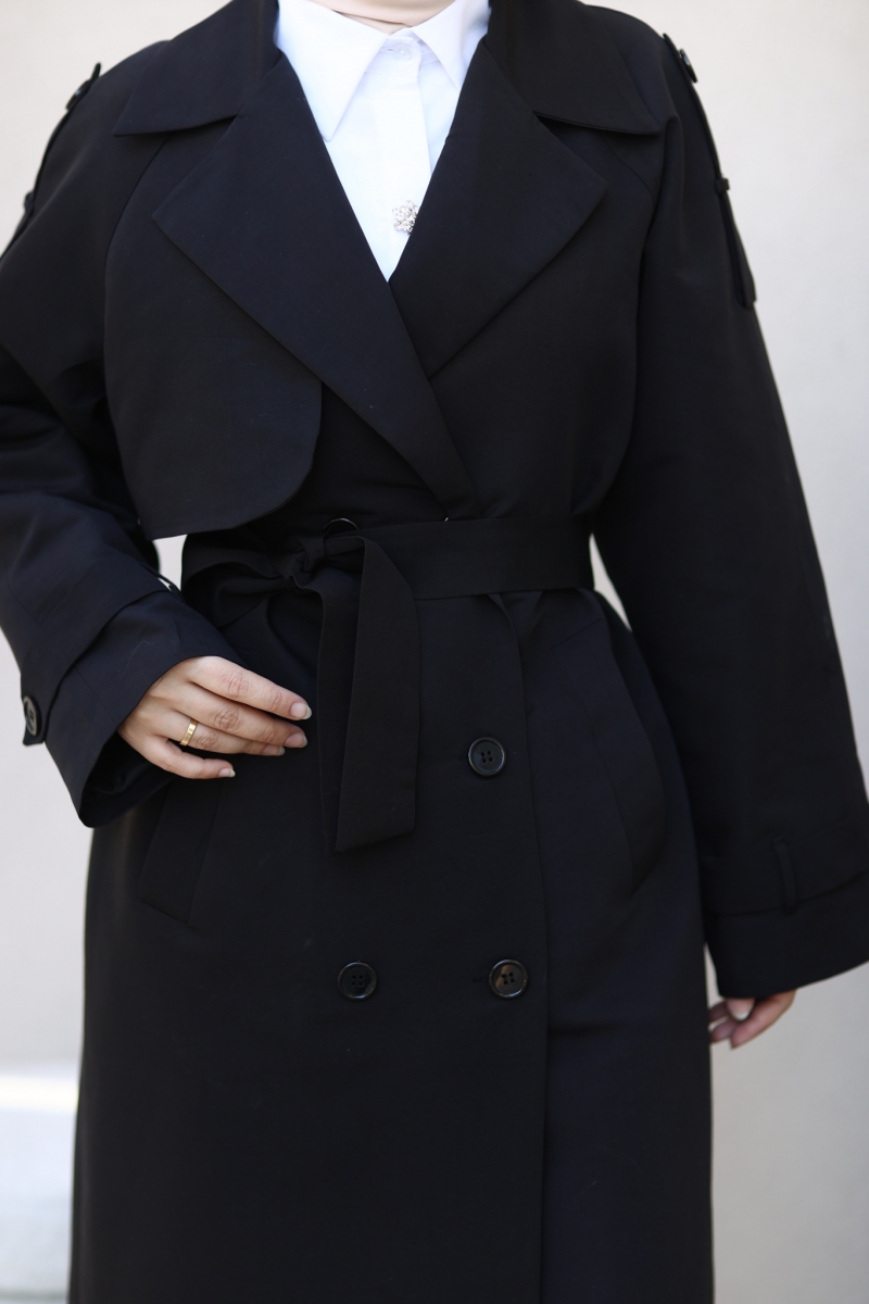 Collins Siyah Trenç