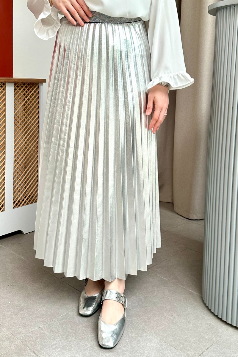 Dalen Parlak Piliseli Etek