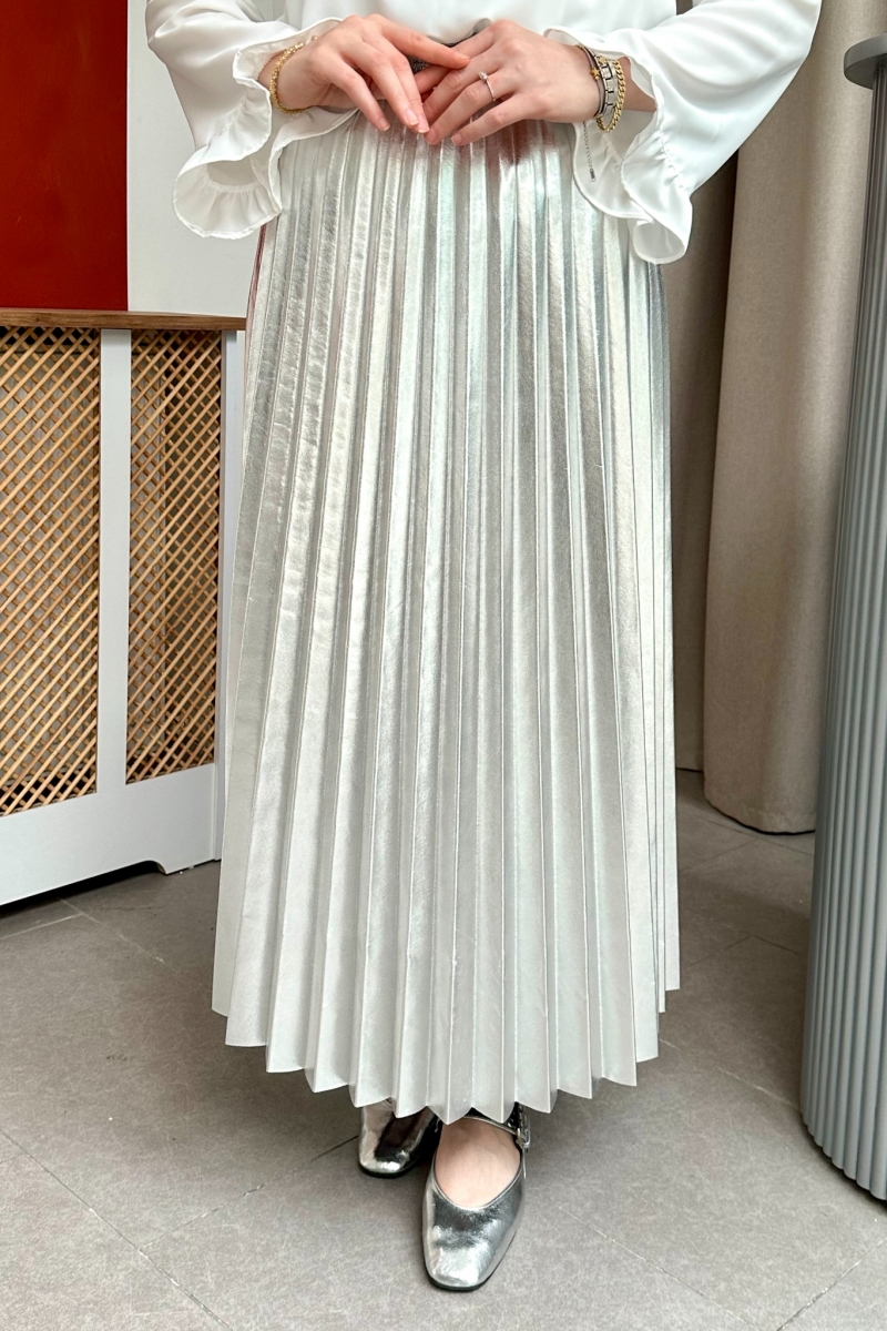 Dalen Parlak Piliseli Etek