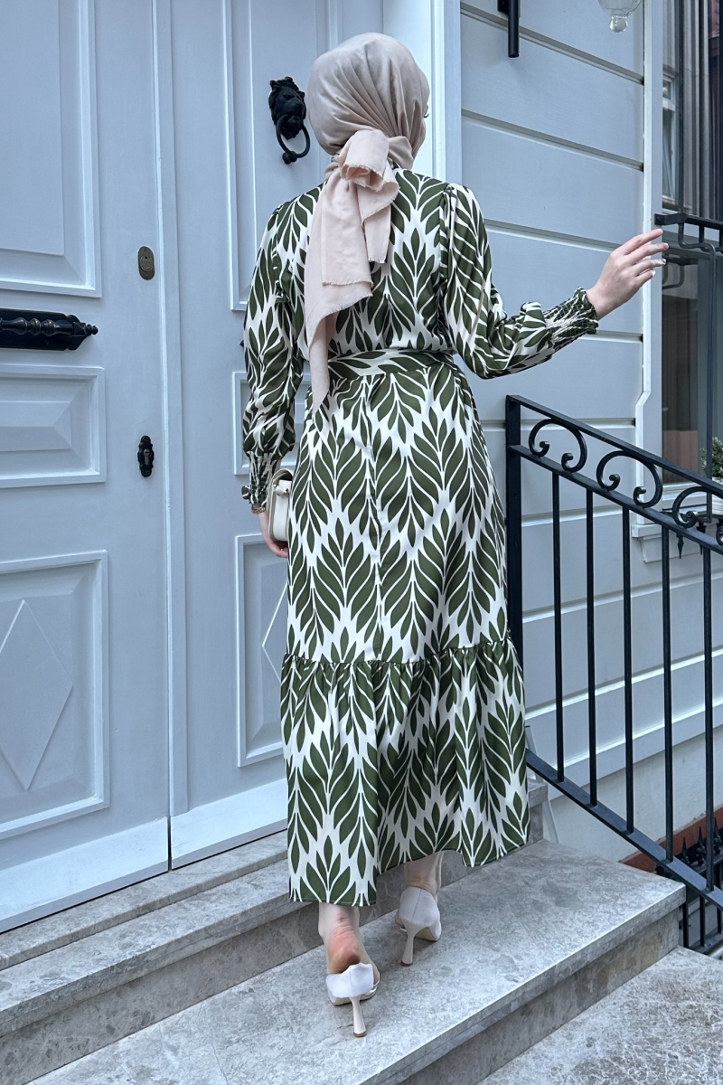 Dara Yeşil Saten Elbise