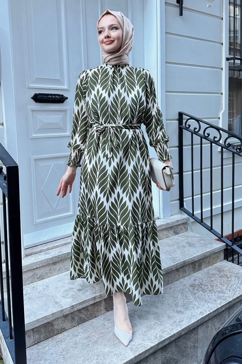 Dara Yeşil Saten Elbise