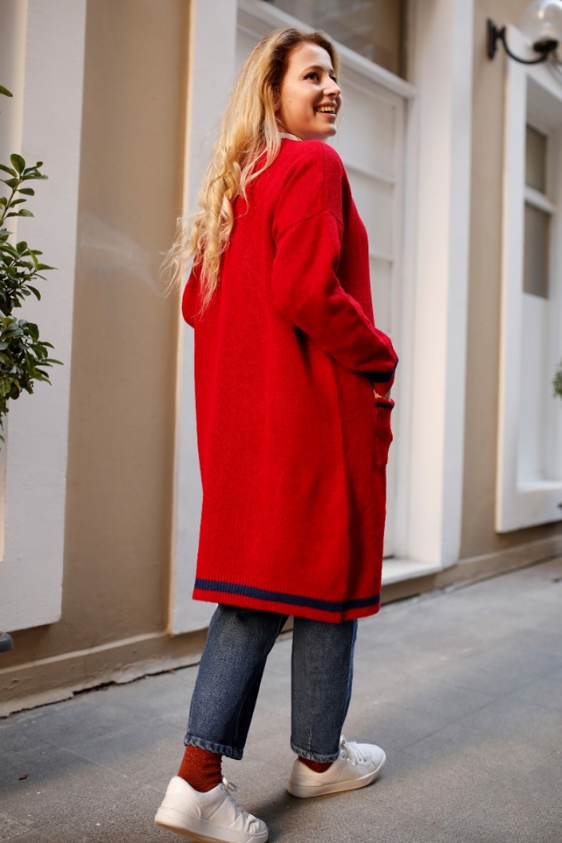 Daries Kırmızı Triko Hırka