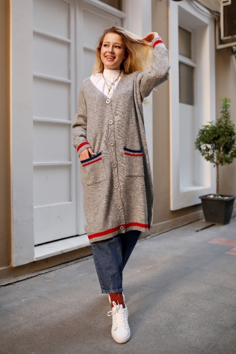 Daries Gri Triko Hırka