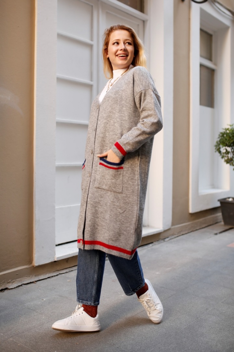 Daries Gri Triko Hırka