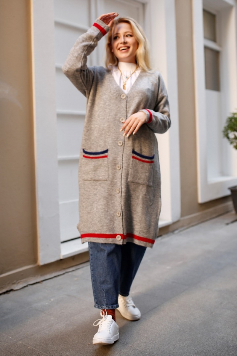 Daries Gri Triko Hırka