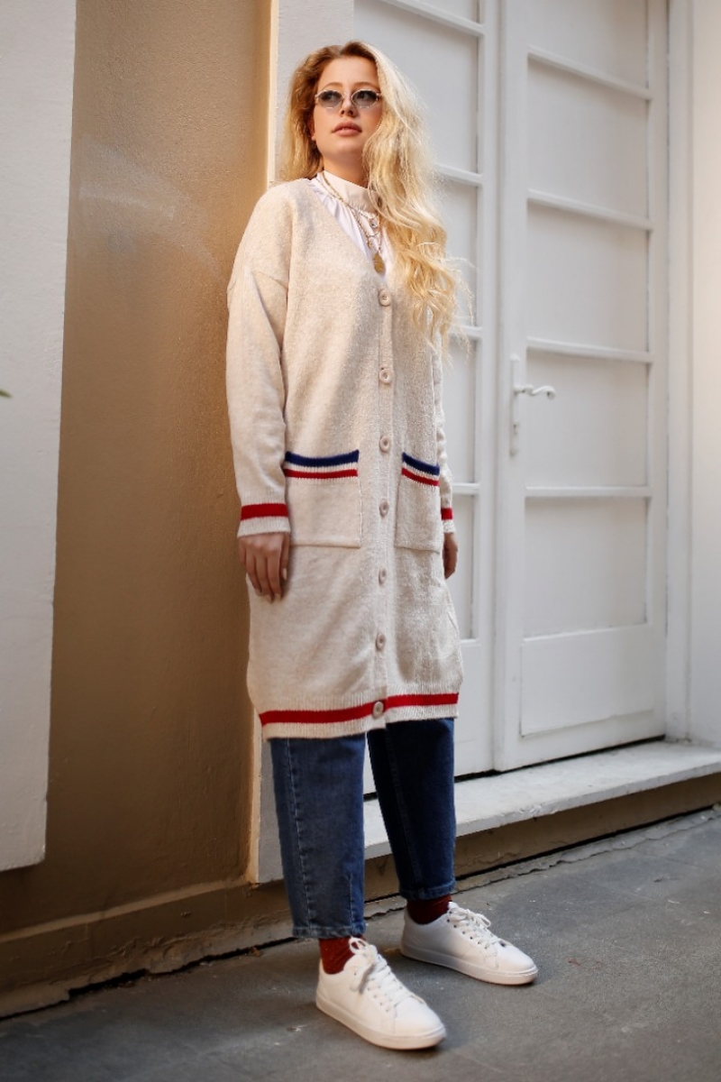 Daries Beyaz Triko Hırka