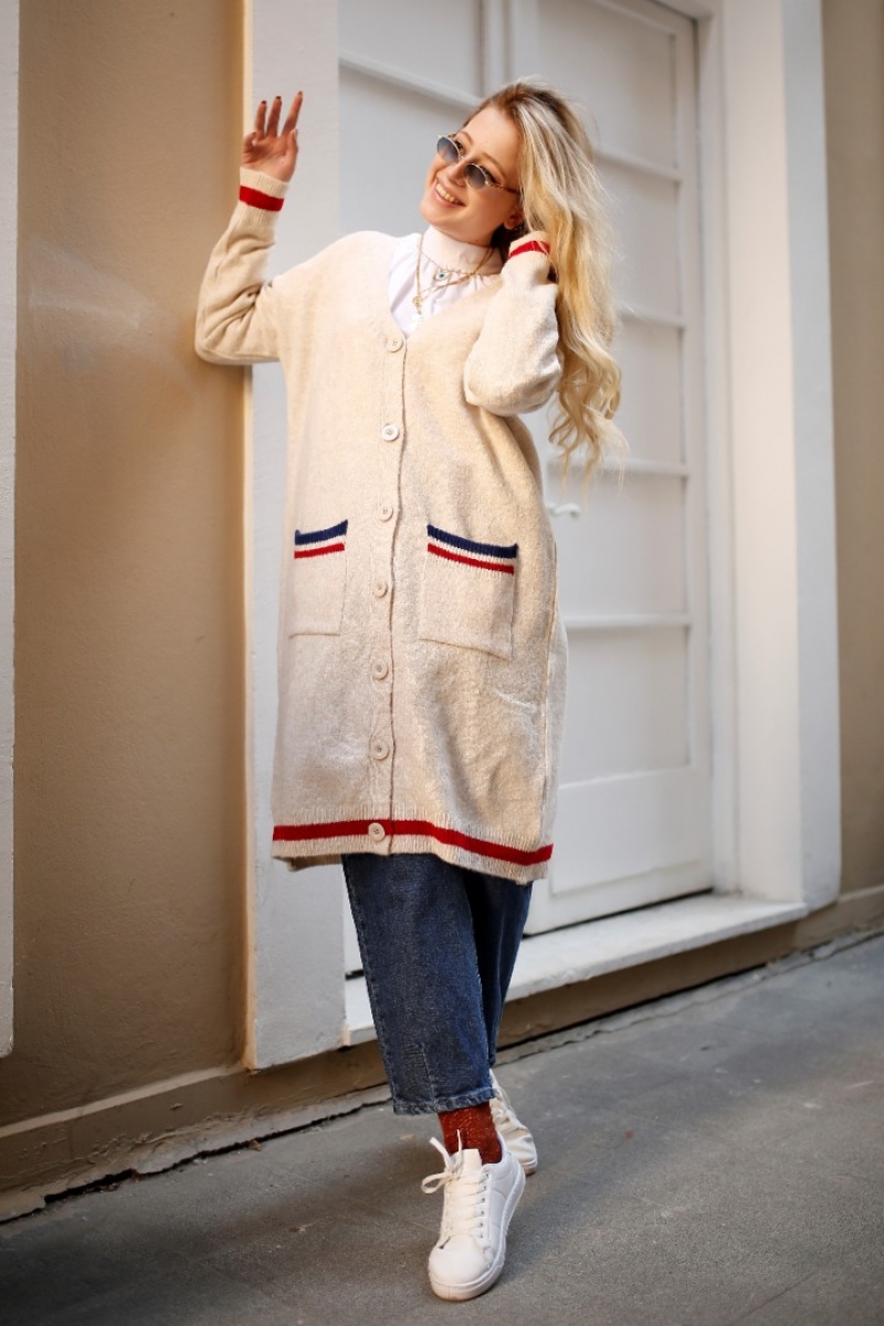 Daries Beyaz Triko Hırka