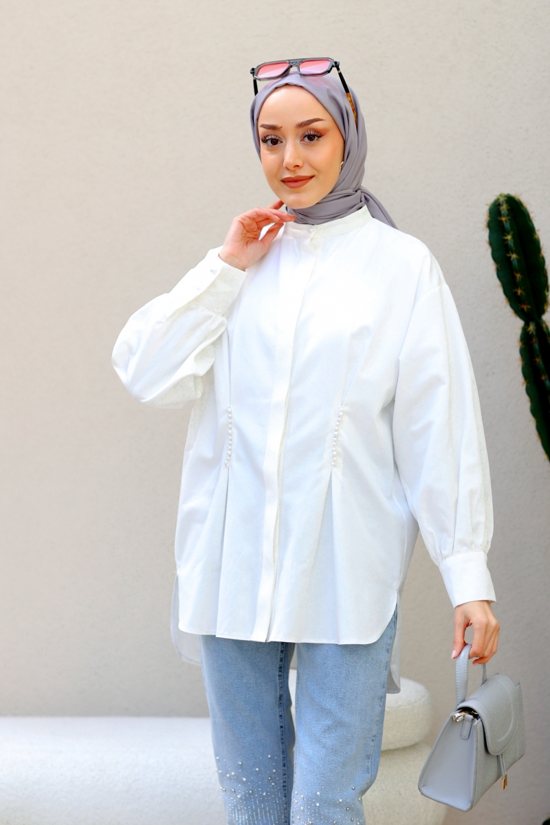 Davy Beyaz Tunik