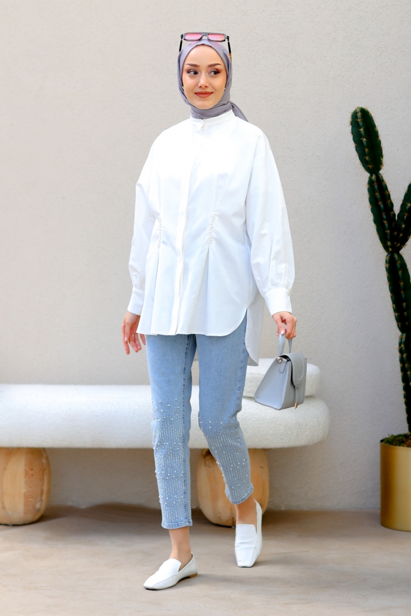 Davy Beyaz Tunik